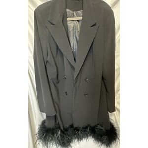 Nasty Gal Blazer Feather Blazer/Dress size 16 Black